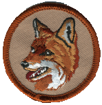 Embroidered colorful 2 inch round patch Red Fox WB mascot collectible